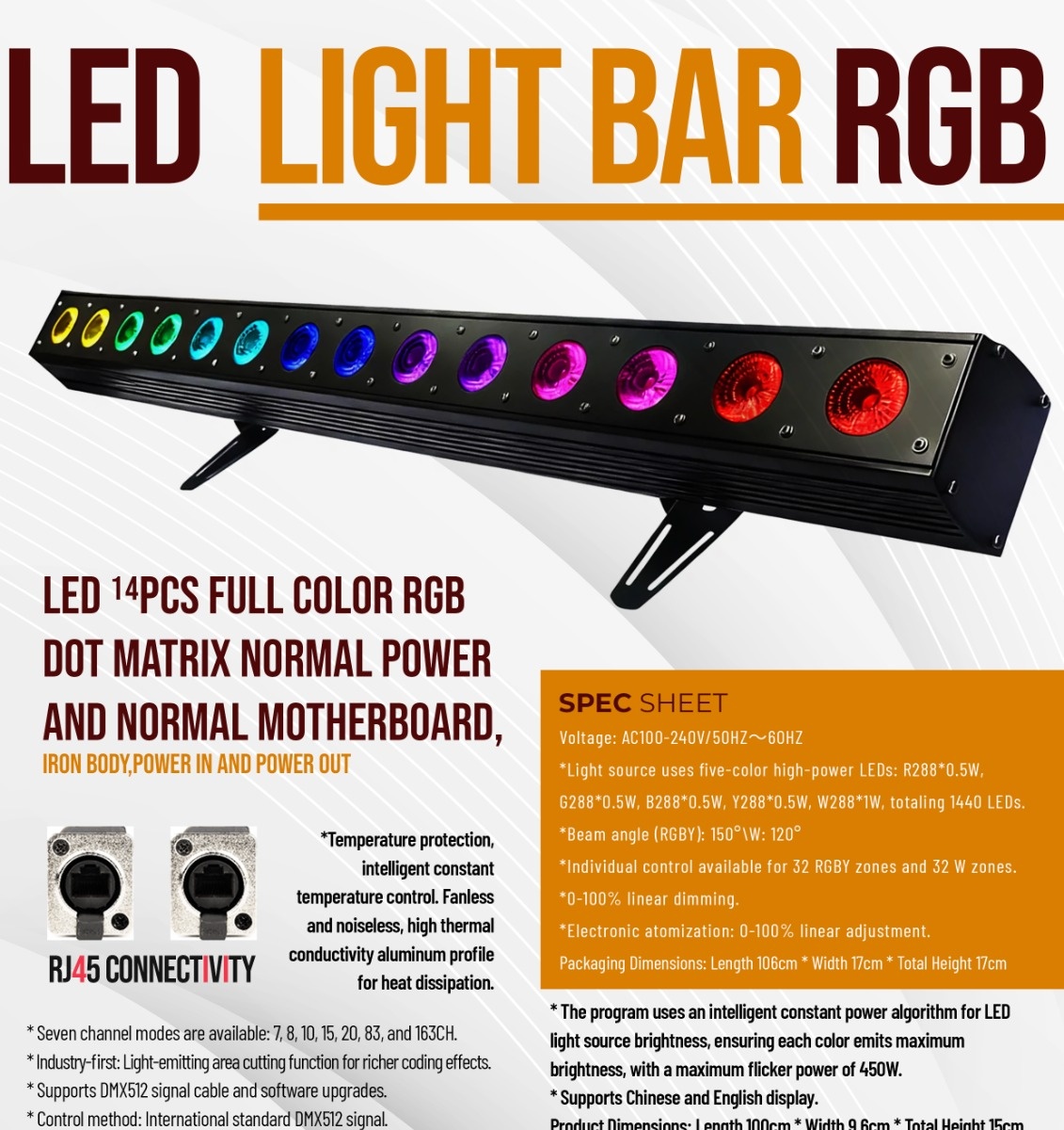 SW36X BEAMBAR — Curtain Bar Light - Official Specification Sheet